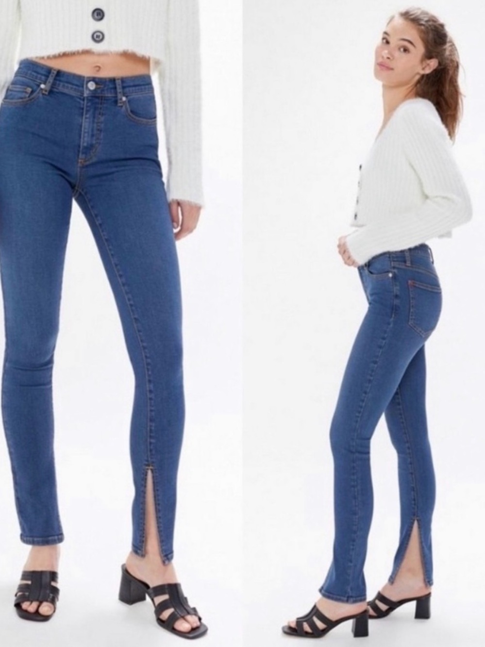 BDG Twig mid-Rise Blue Split-Hem Jeans - Women's